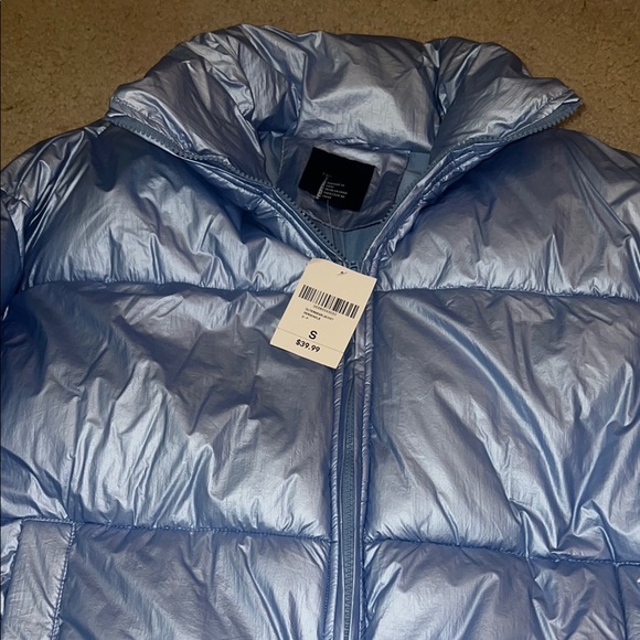 NWT Metallic Blue Puffer Jacket - Picture 4 of 8